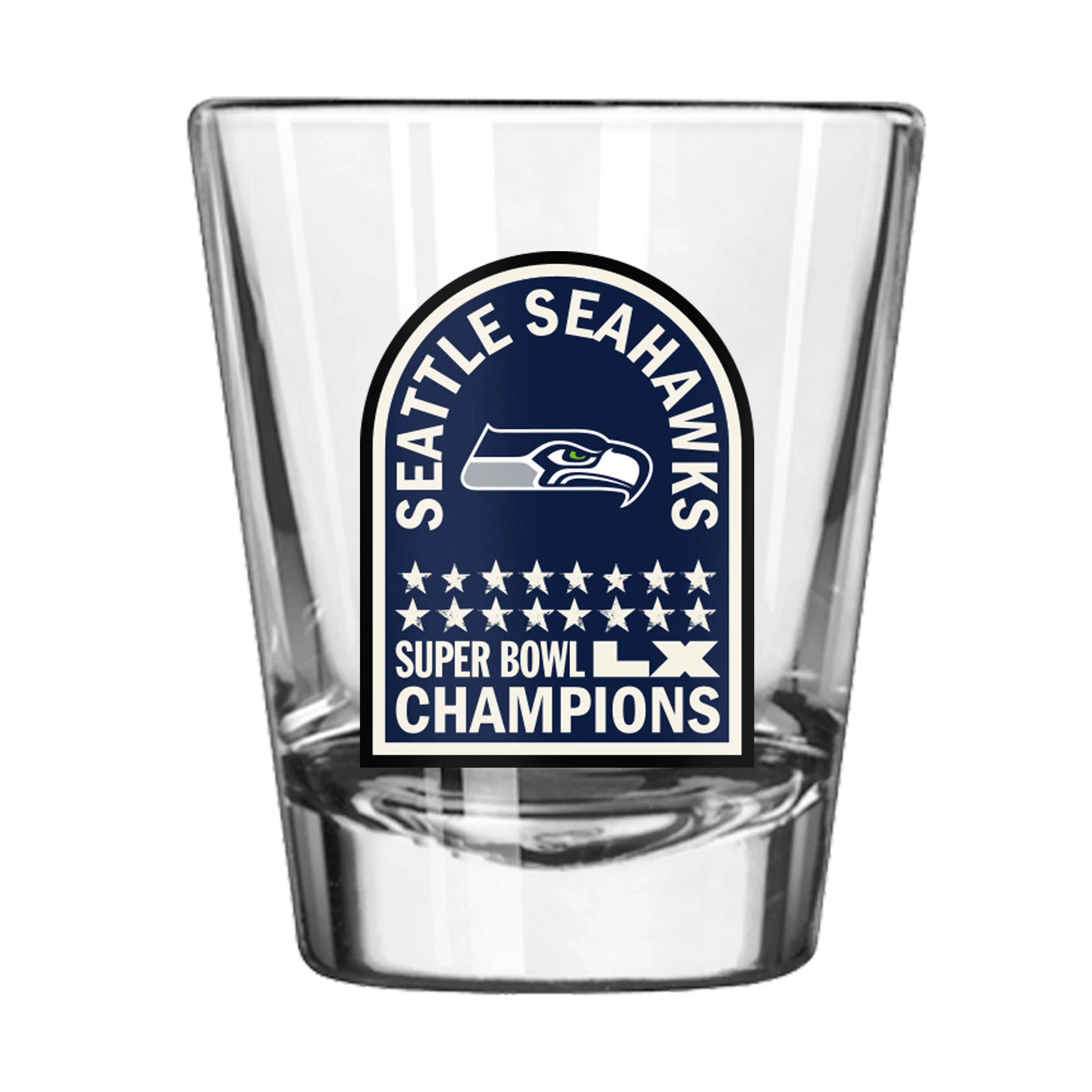 Seattle Seahawks Super Bowl 60 Champions 2oz Shot Glass - Image 2