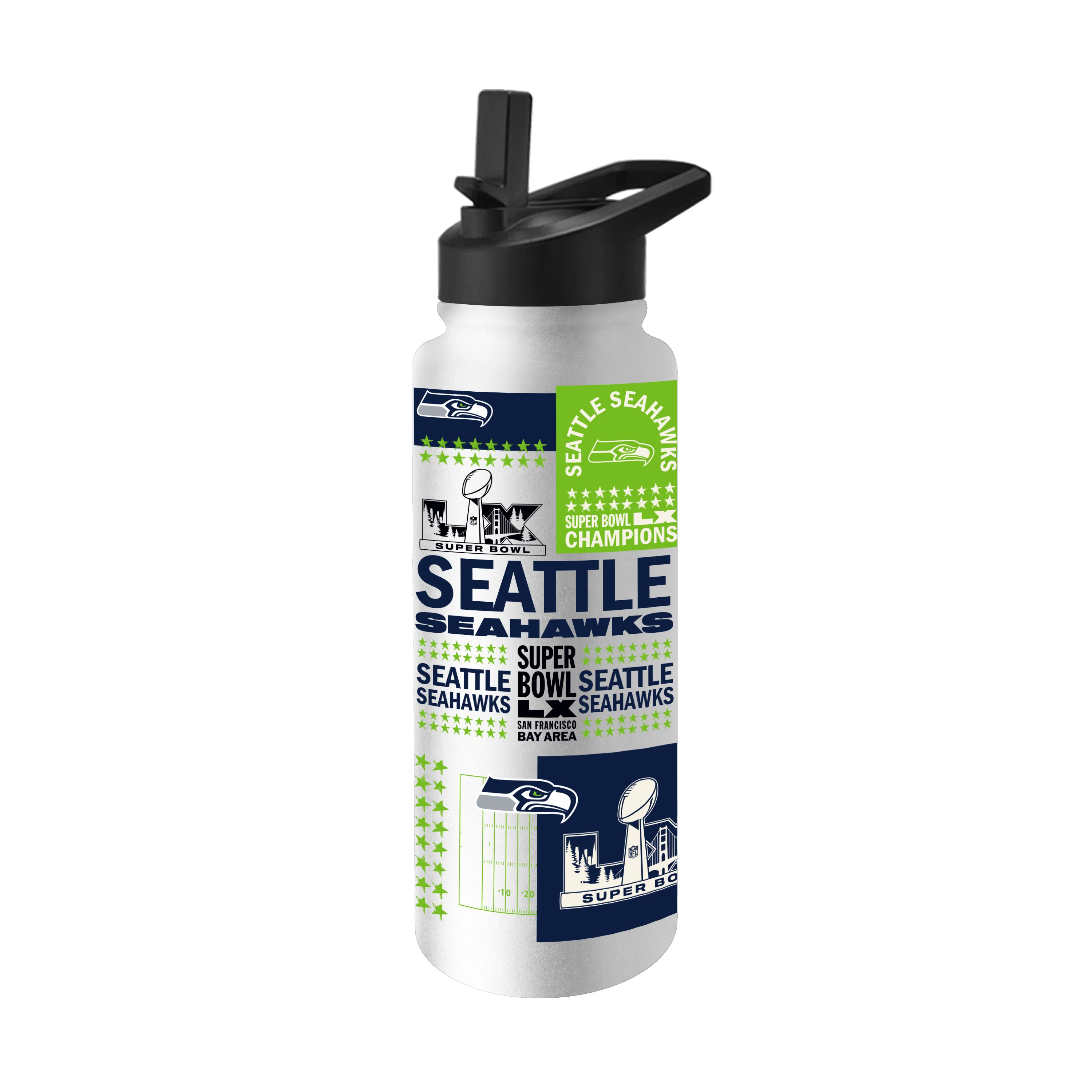 Seattle Seahawks Super Bowl 60 Champions 34oz Quencher Bottle