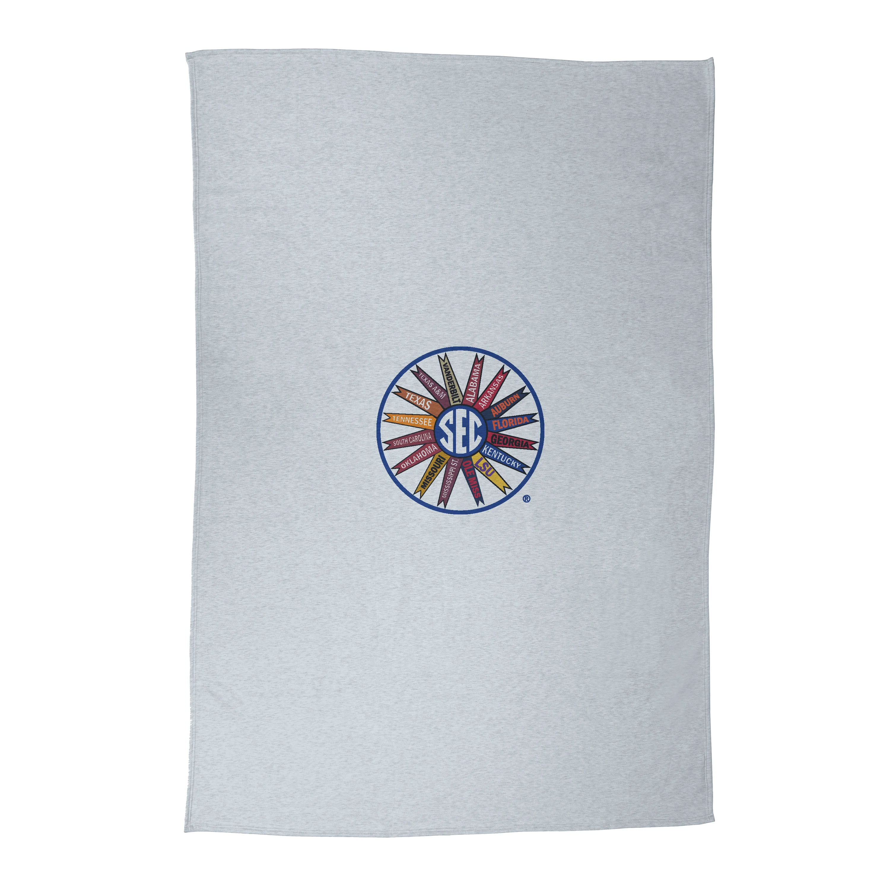SEC Collective 16 Team Pinwheel Athletic Gray Sublimated Sweatshirt Blanket