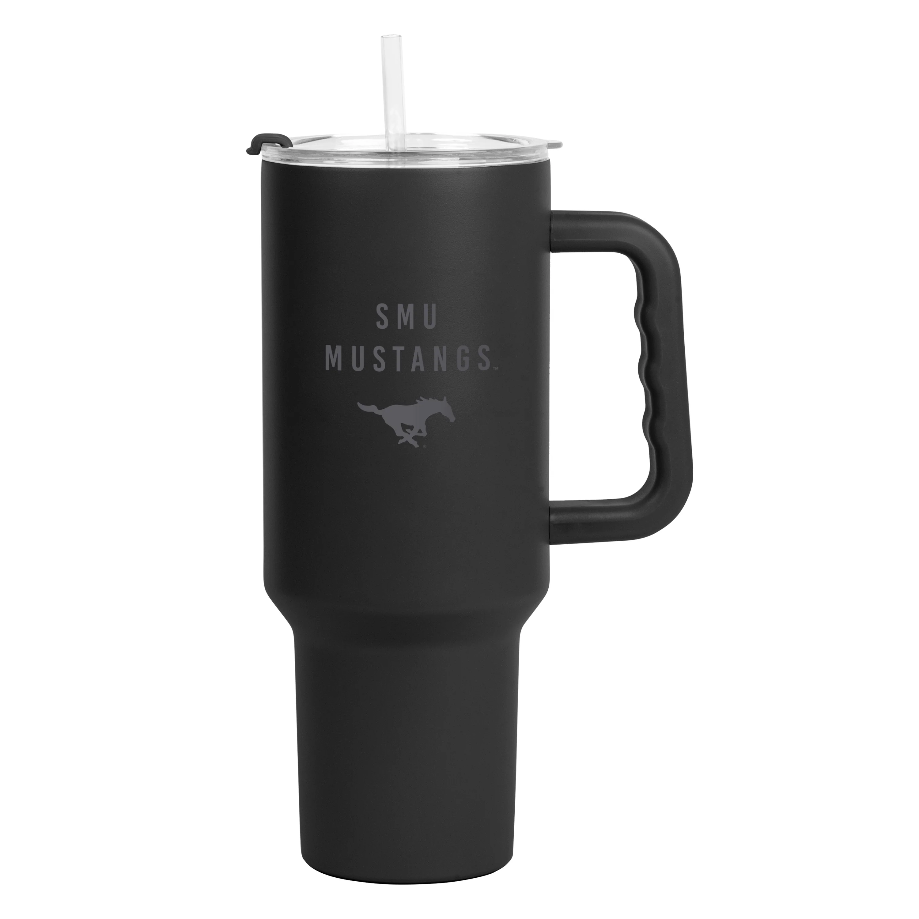 Southern Methodist 40oz Black Tonal Powder Coat Tumbler - Image 2