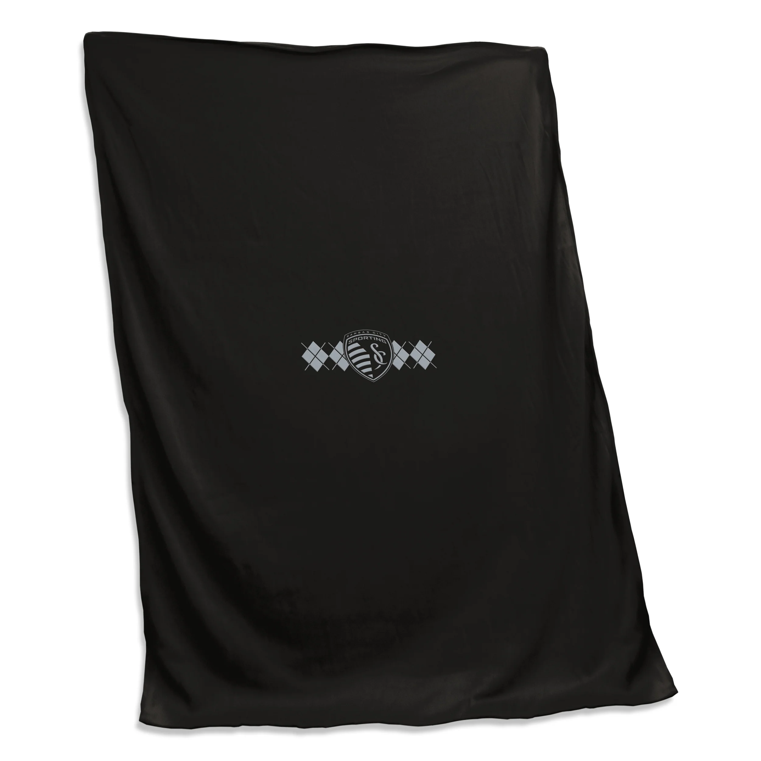 Sporting Kansas City Black/Silver Argyle Sweatshirt Blanket (Screened)