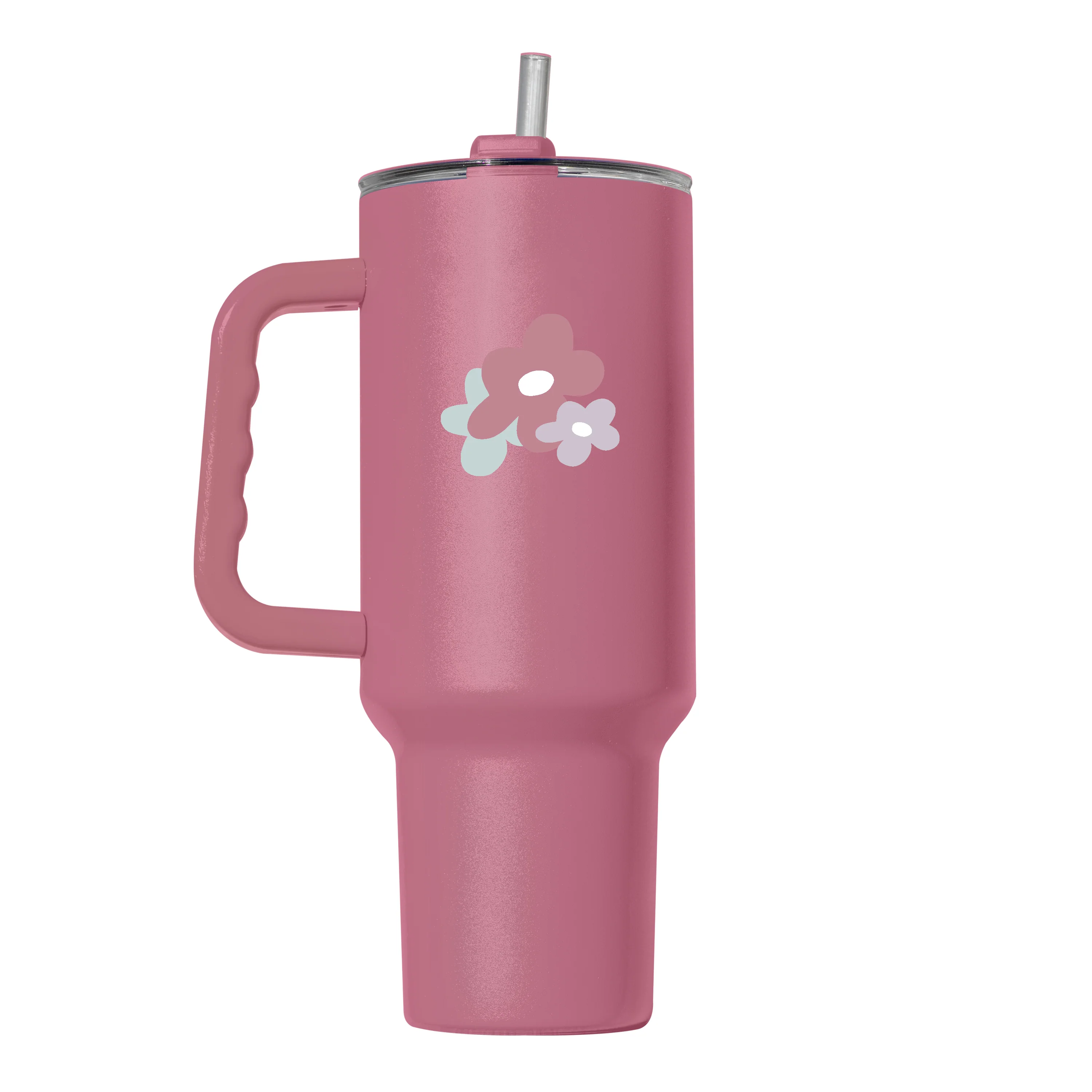 Spring 40oz Colorful Flower Trio Berry Powder Coat Tumbler