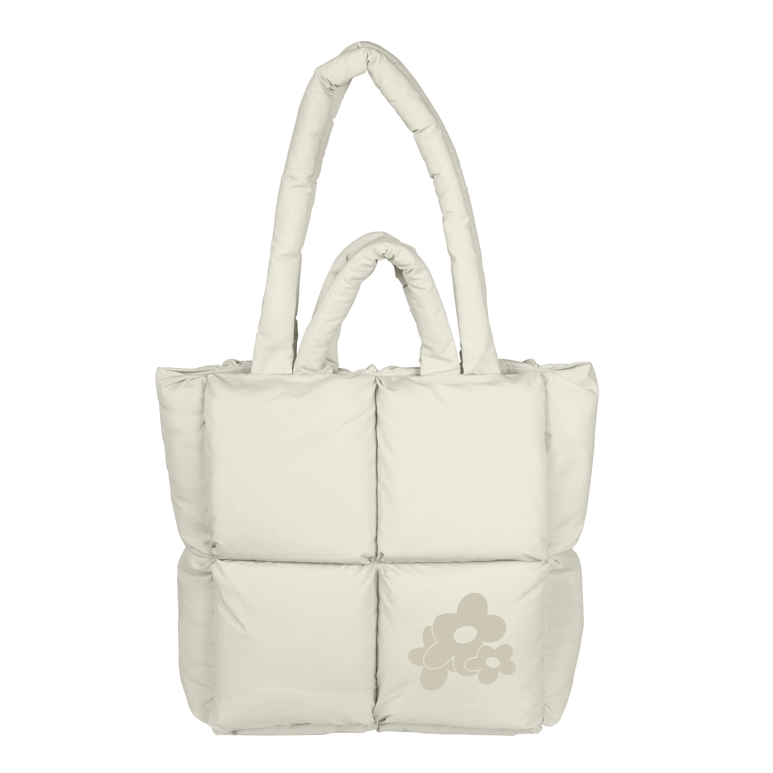 Spring Colorful Flower Trio Sand Puff Tote