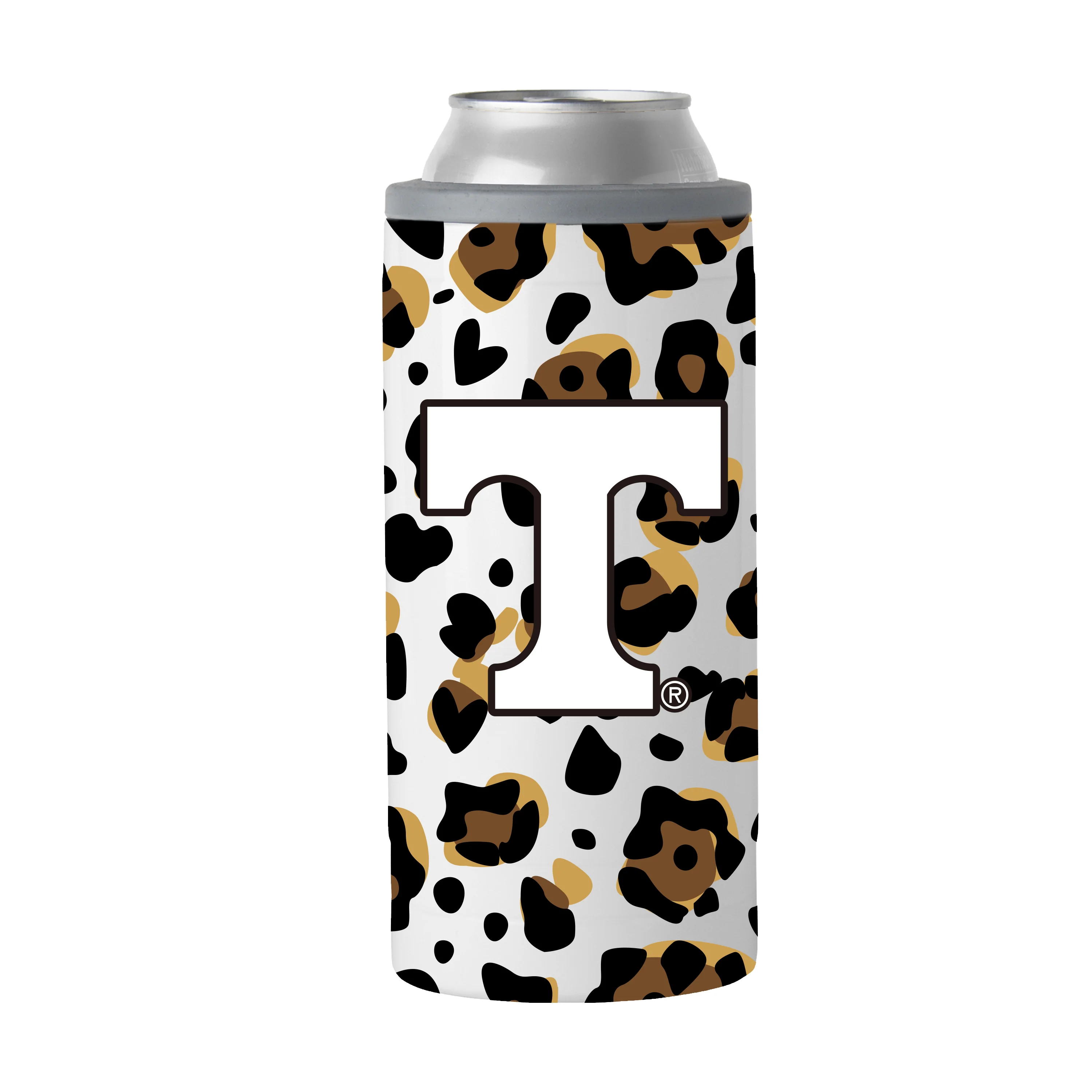 Tennessee 12oz Neutral Leopard Slim Can Coolie - Image 2