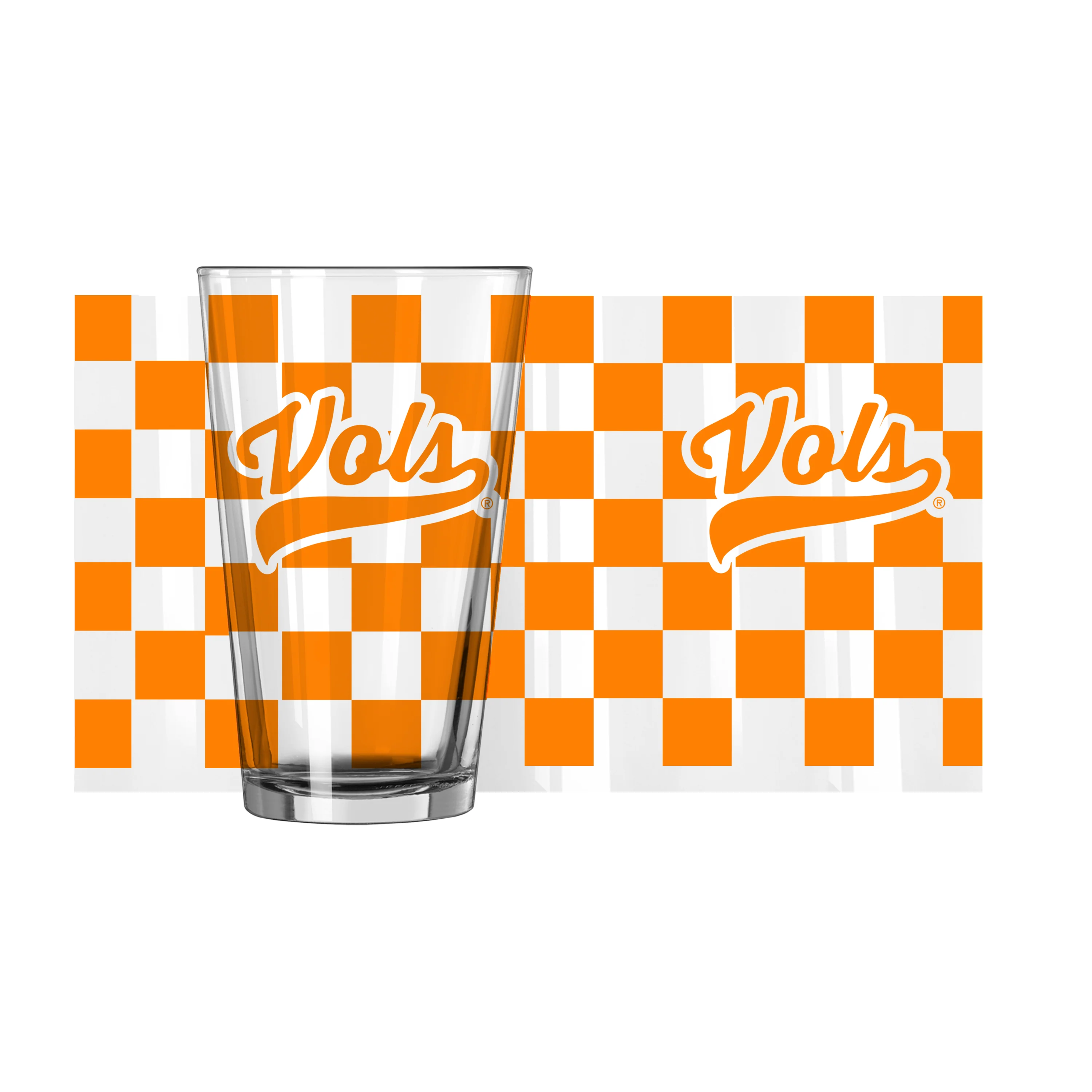 Tennessee Checkerboard 16oz Pint Glass - Image 2