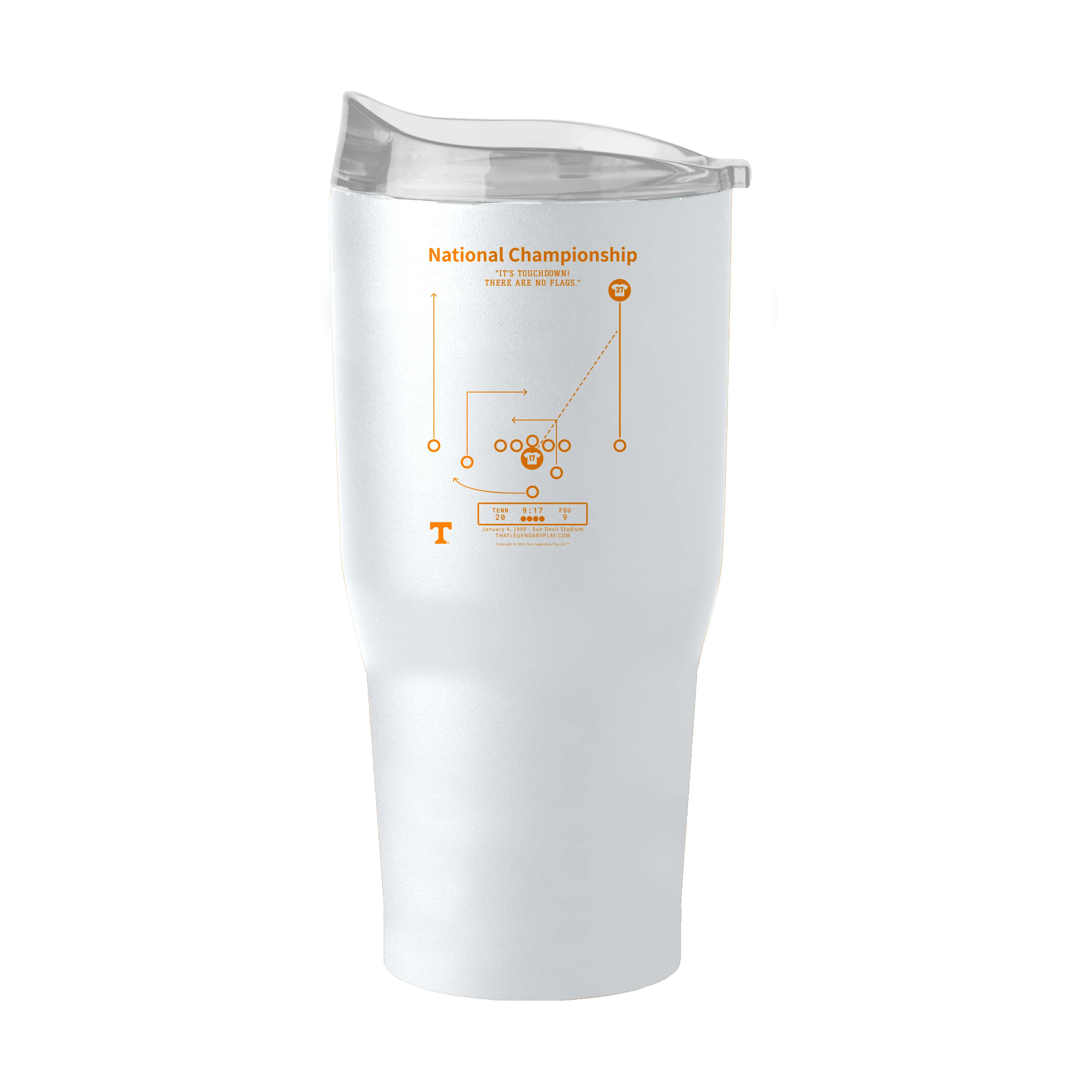 Tennessee Legendary Play 30oz National Championship Powder Coat Tumbler