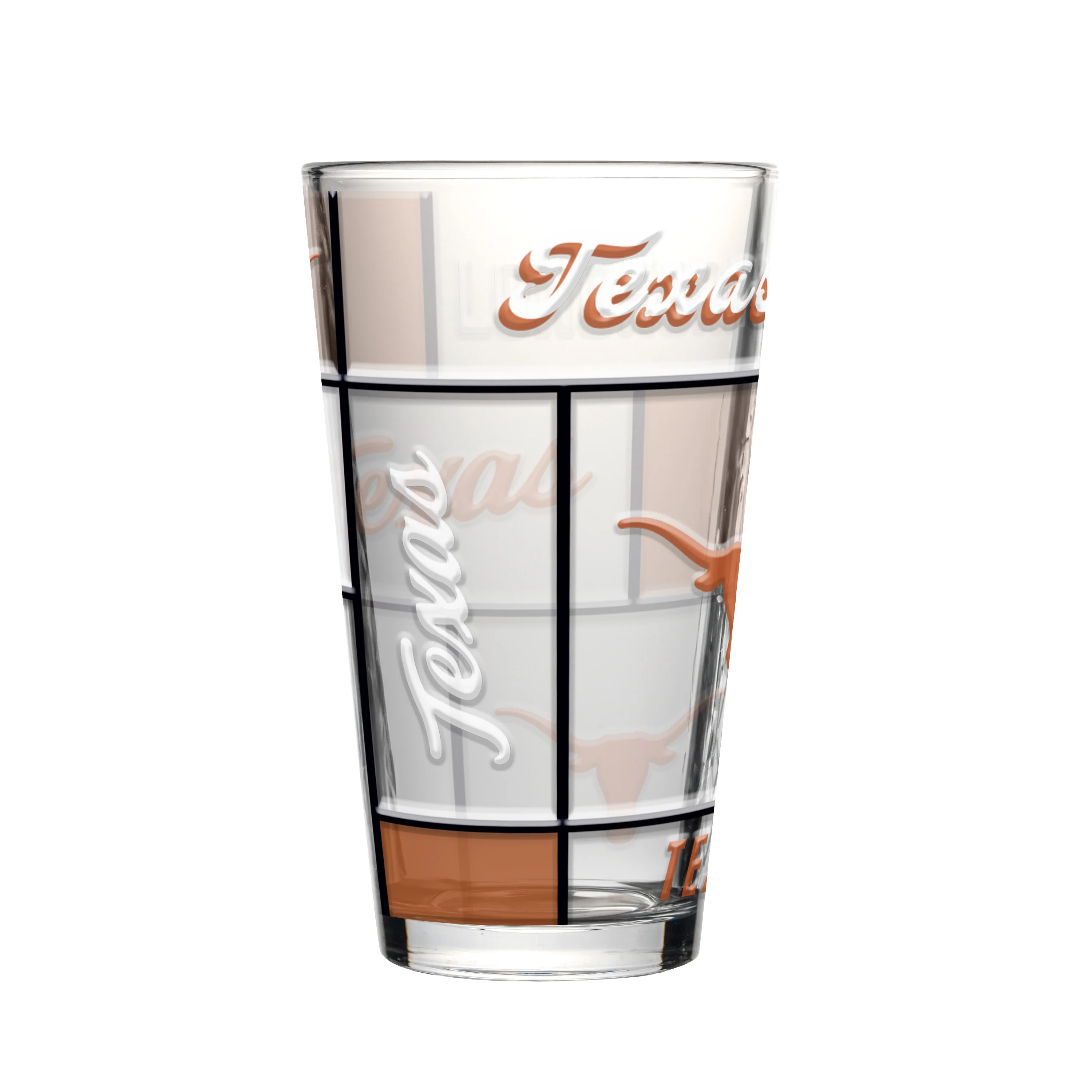 Texas 16oz Quilted Stained Pint Glass - Image 2