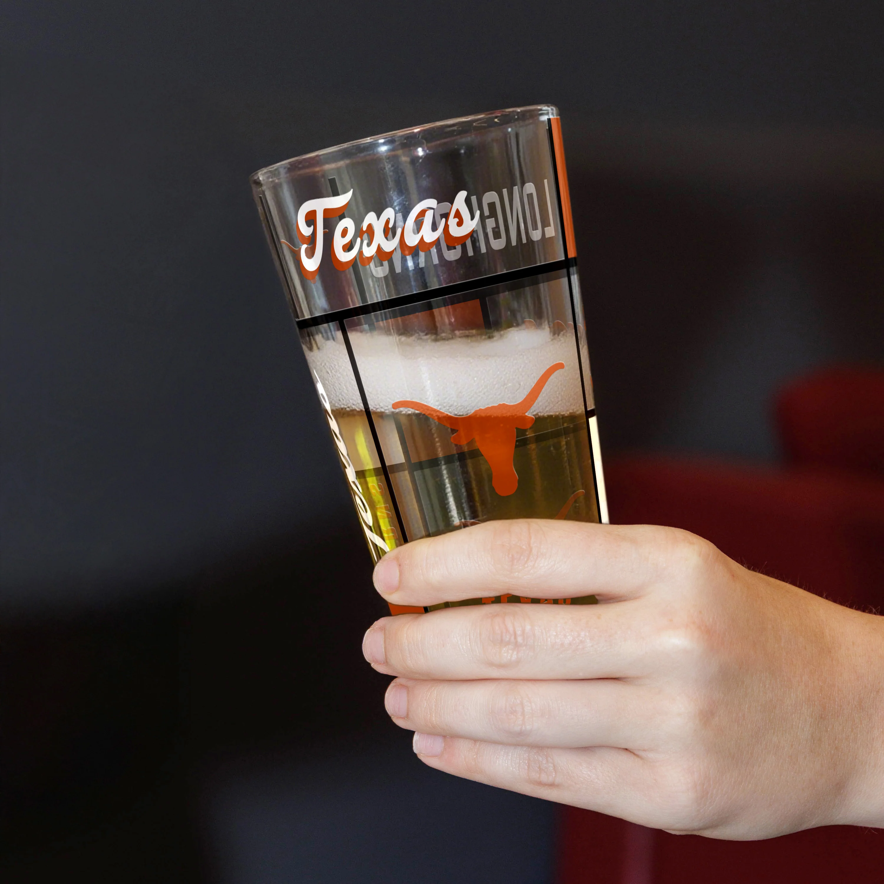 Texas 16oz Quilted Stained Pint Glass - Image 5