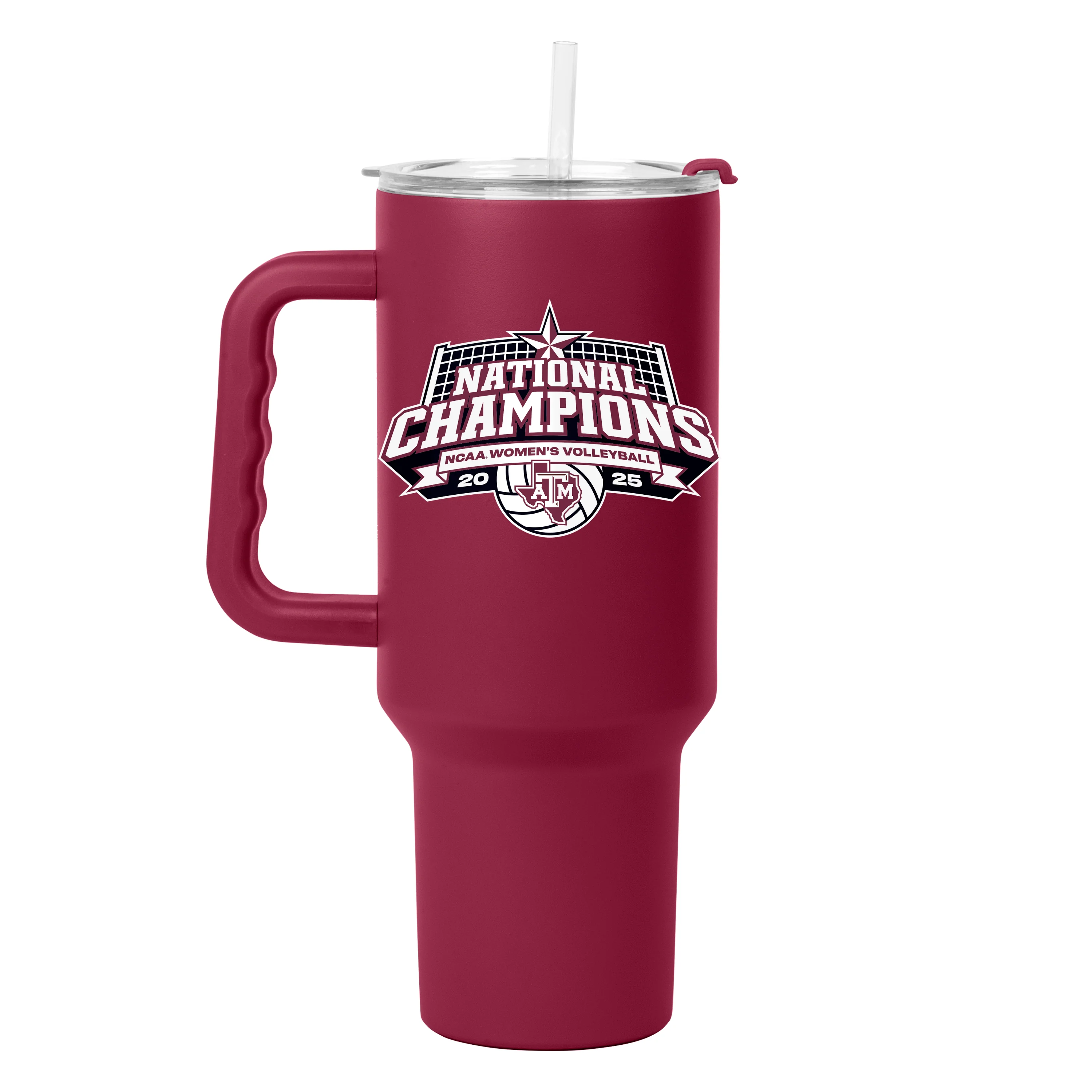 Texas A&M 2025 NCAA Womens Volleyball Champs 40oz Powdercoat Tumbler