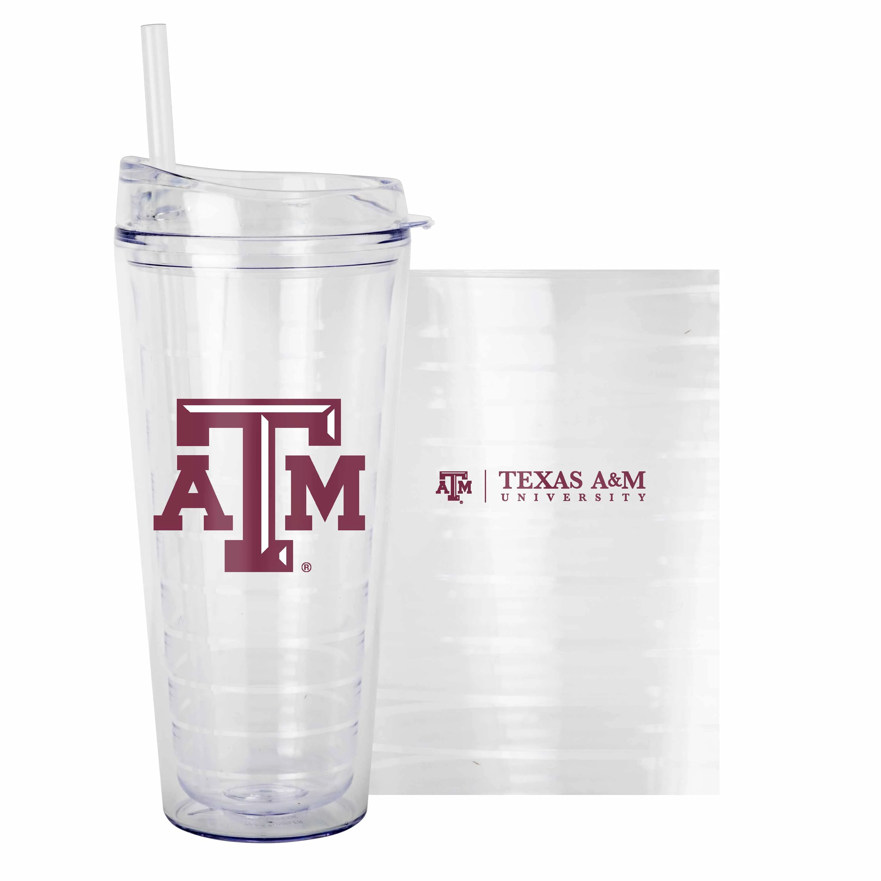 Texas A&M 22oz Flipside Dbl Wall Clear Tumbler - Image 5