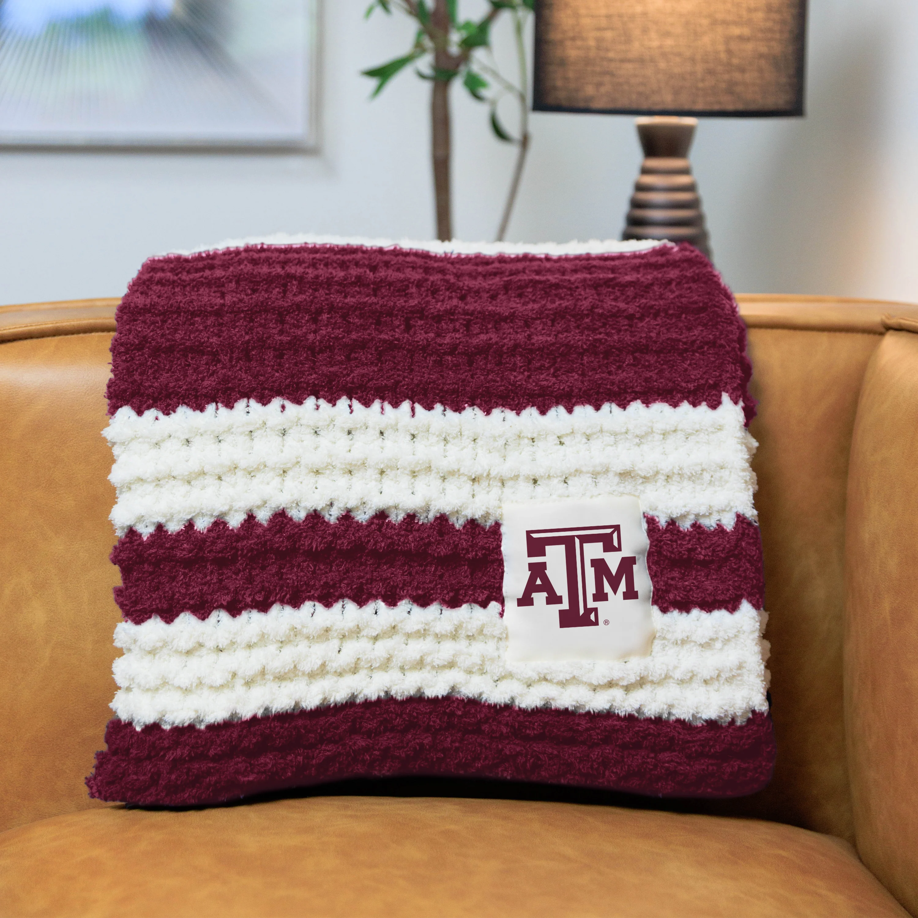 Texas A&M Cable Knit Throw 50x60 - Image 4