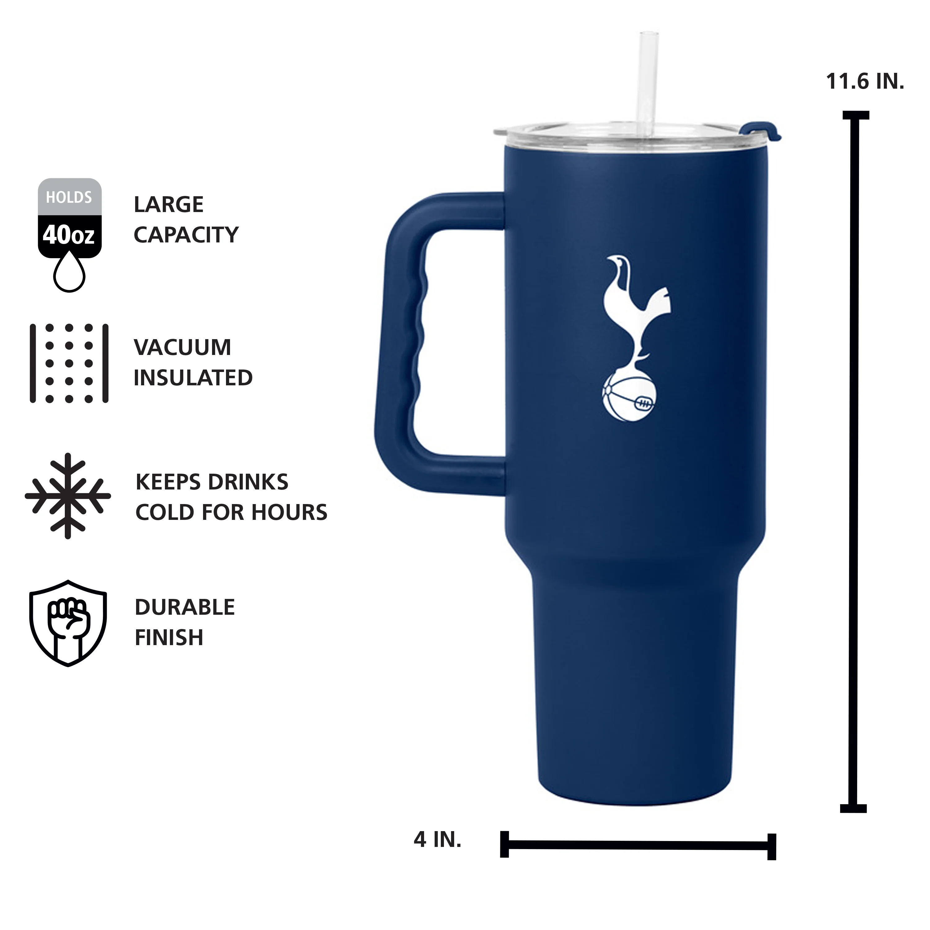 Tottenham 40oz Flipside Powder Coat Tumbler - Image 5