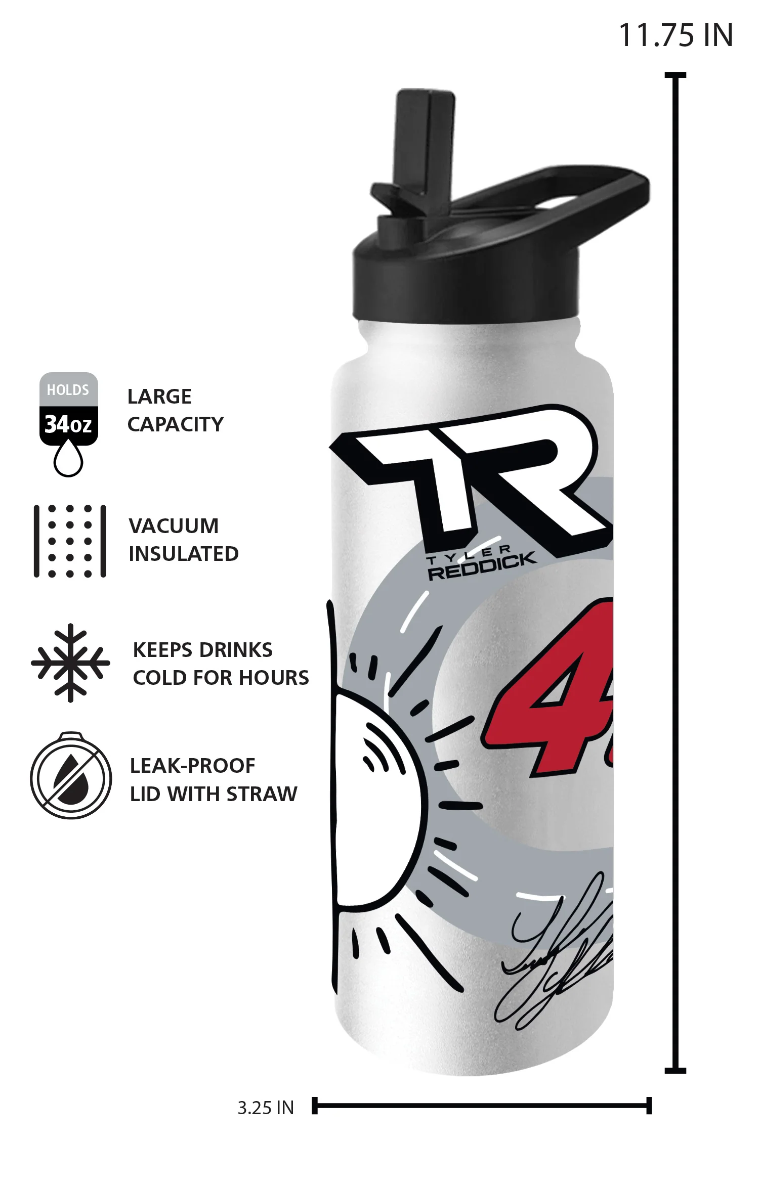 Tyler Reddick 34oz Native Quencher Bottle - Image 5
