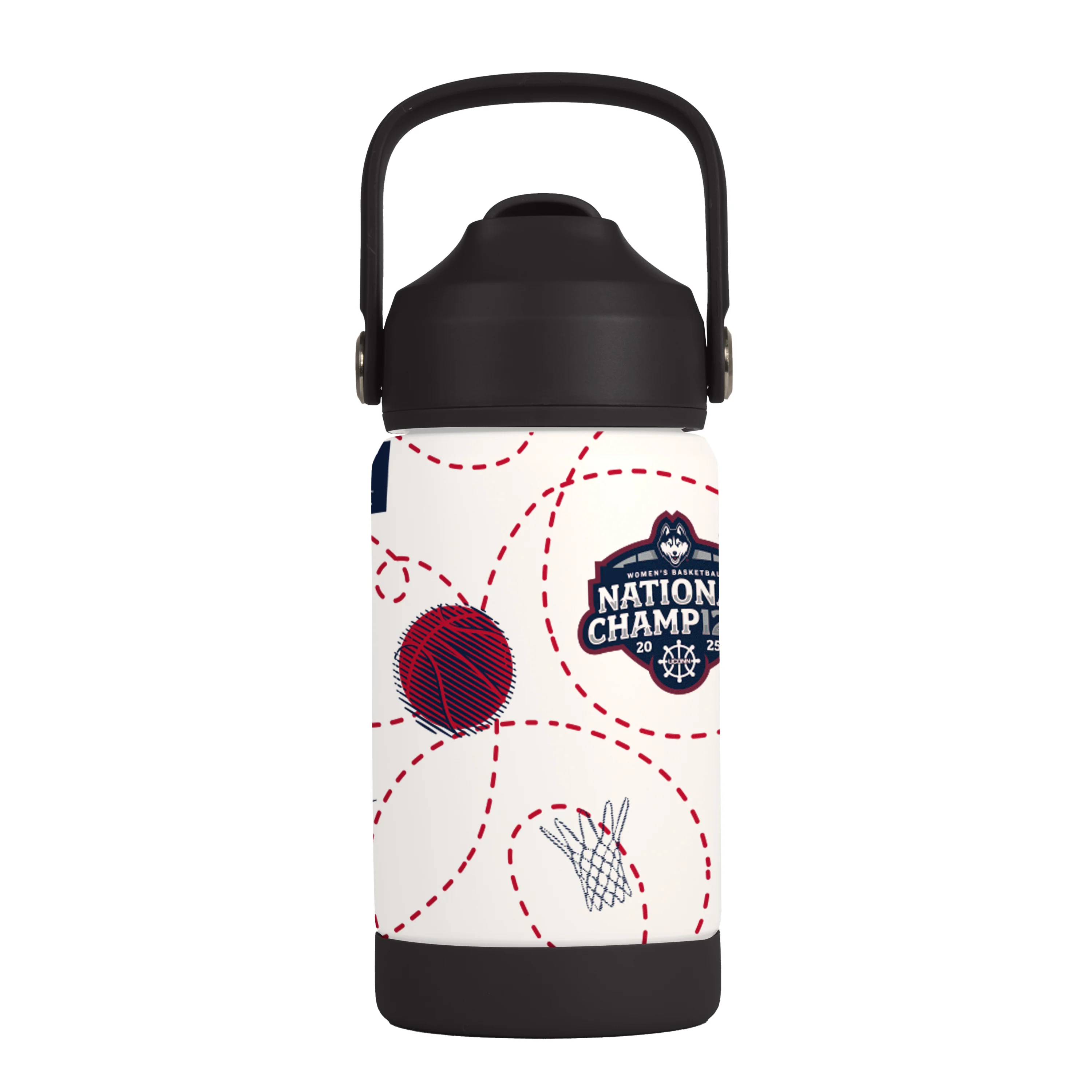 UCONN 2025 Womens Basketball Champions 12oz Kids Bottle - Image 3