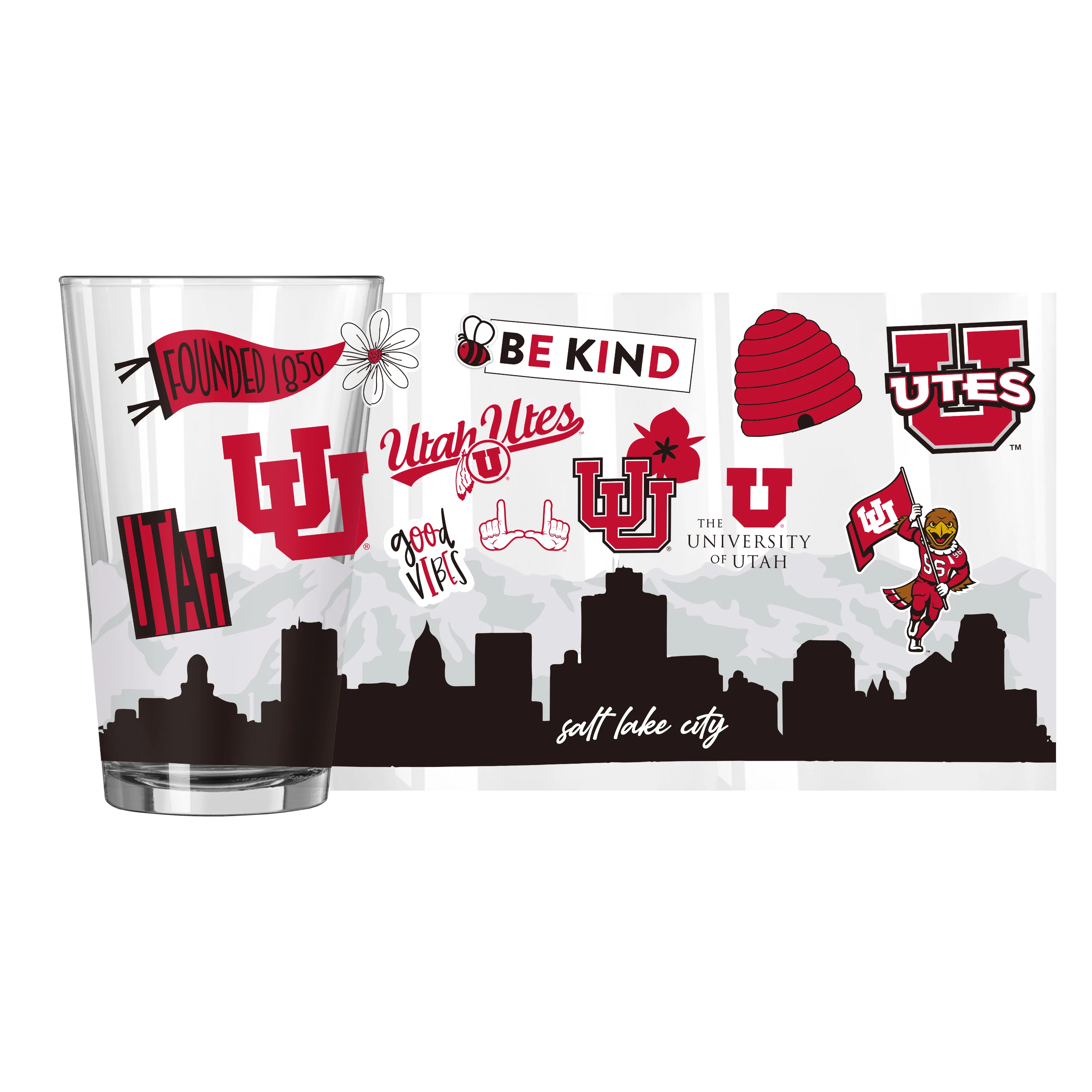 Utah 16oz Native Pint Glass