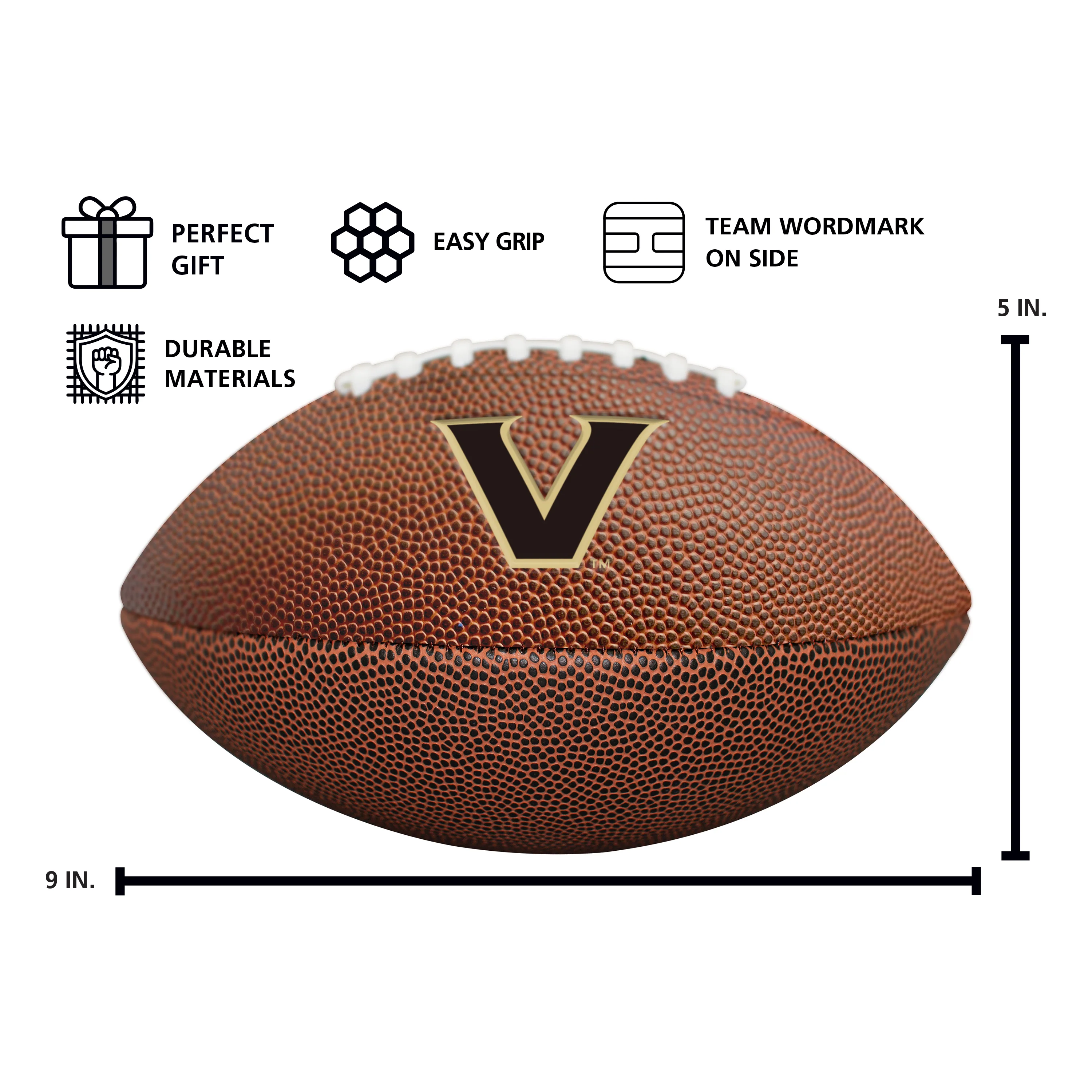 Vanderbilt Mini Size Composite Football - Image 5