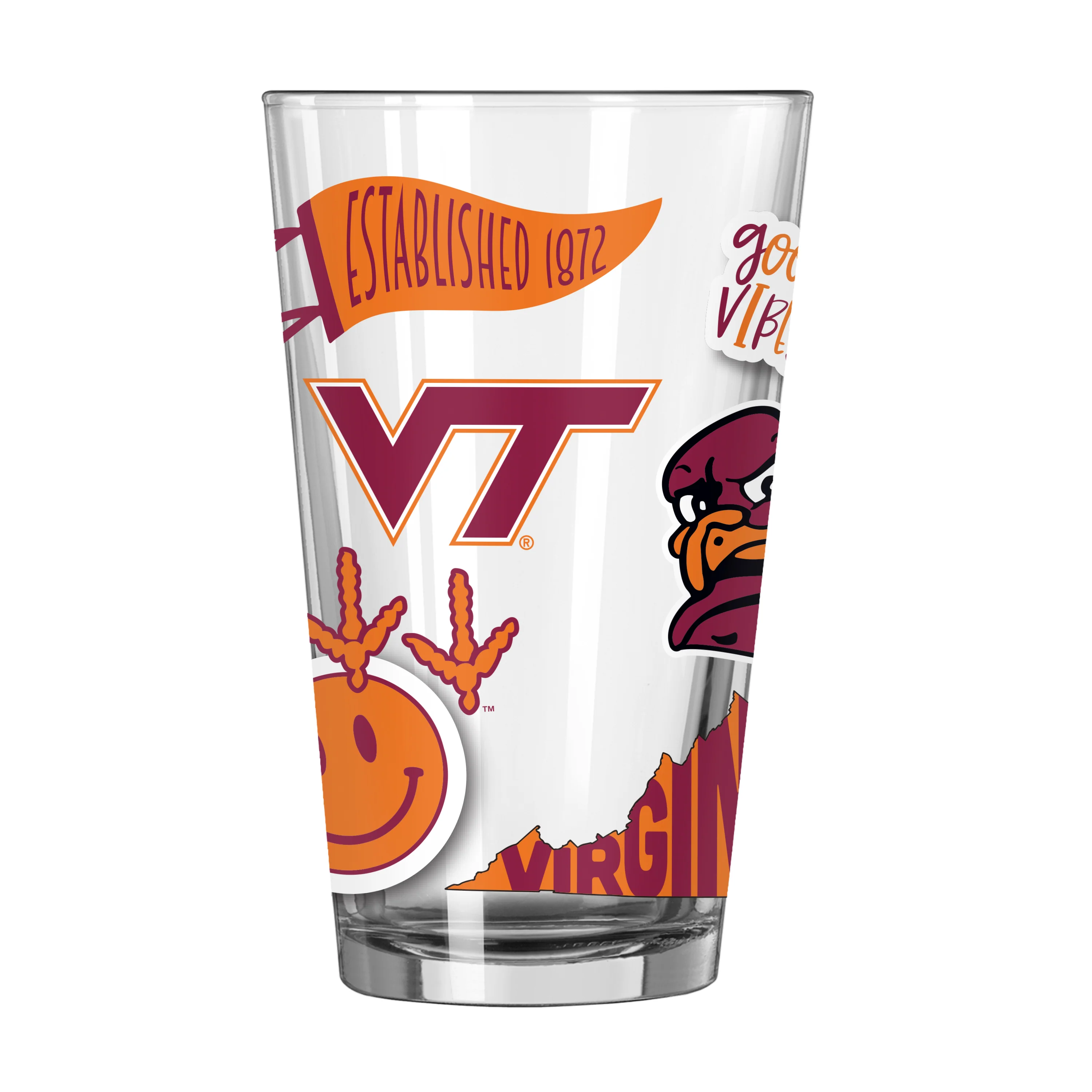 Virginia Tech 16oz Native Pint Glass - Image 3