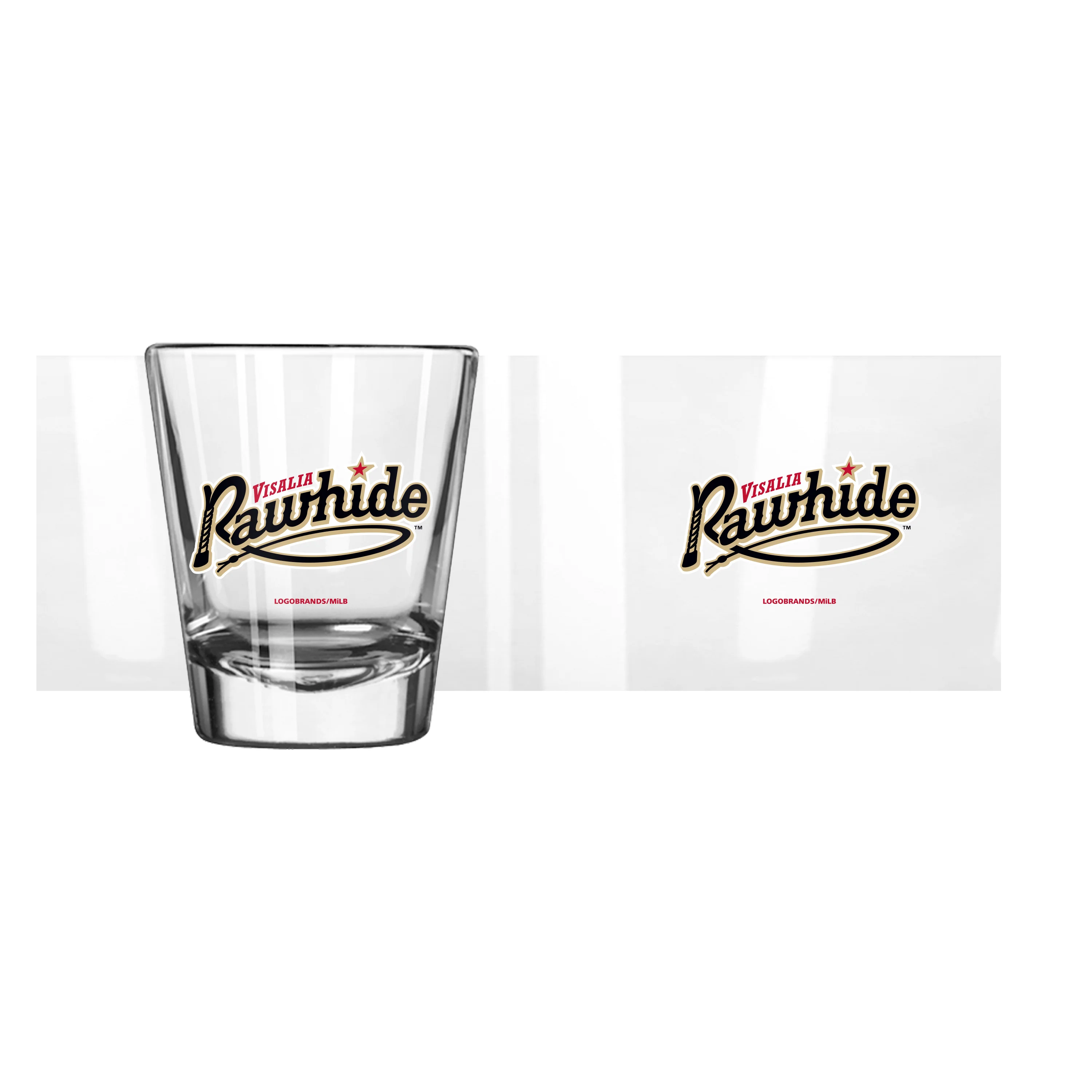 Visalia Rawhide 2oz Logo Shot Glass - Image 2