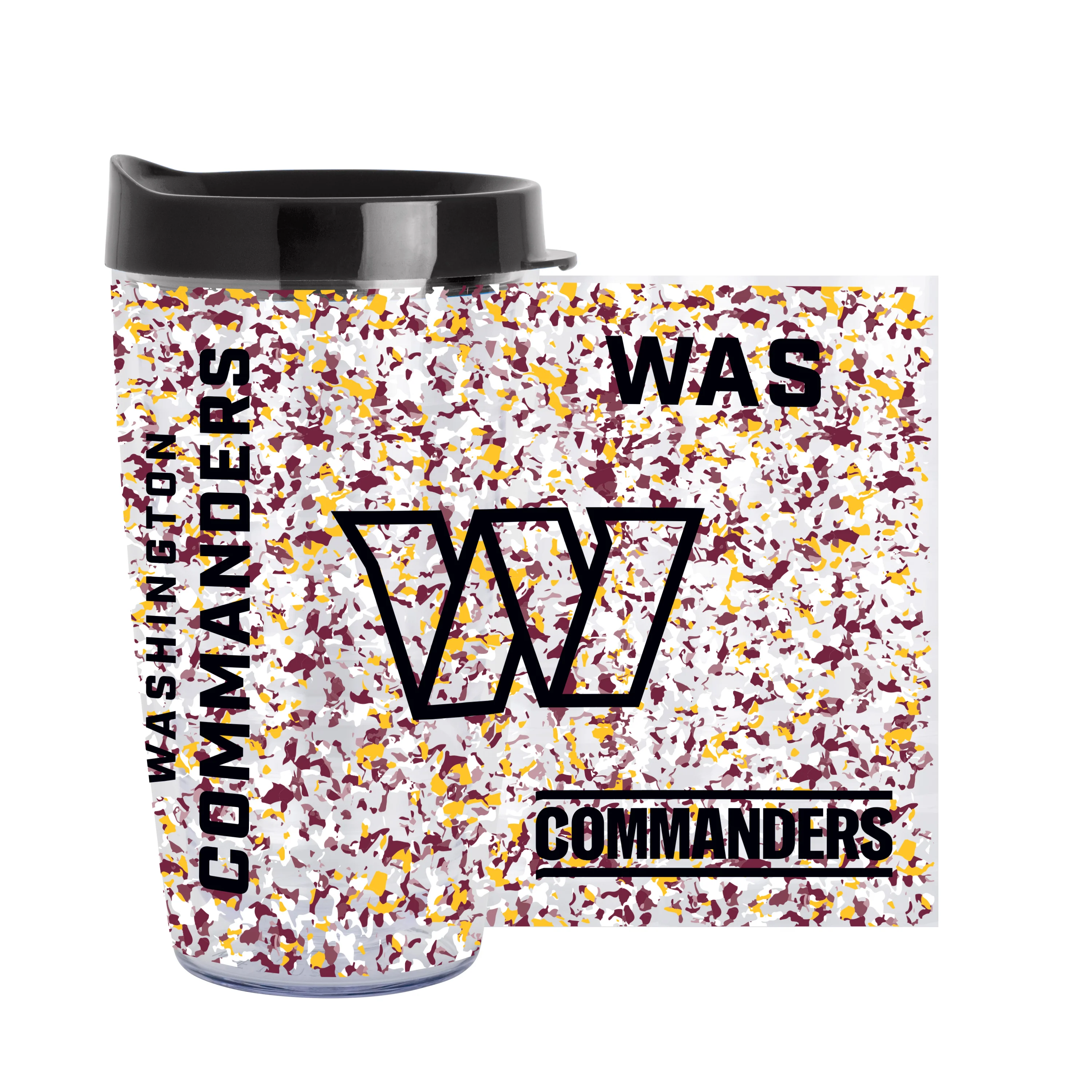 Washington Commanders 16oz Terrazzo Dbl Wall Clear Tumbler - Image 3
