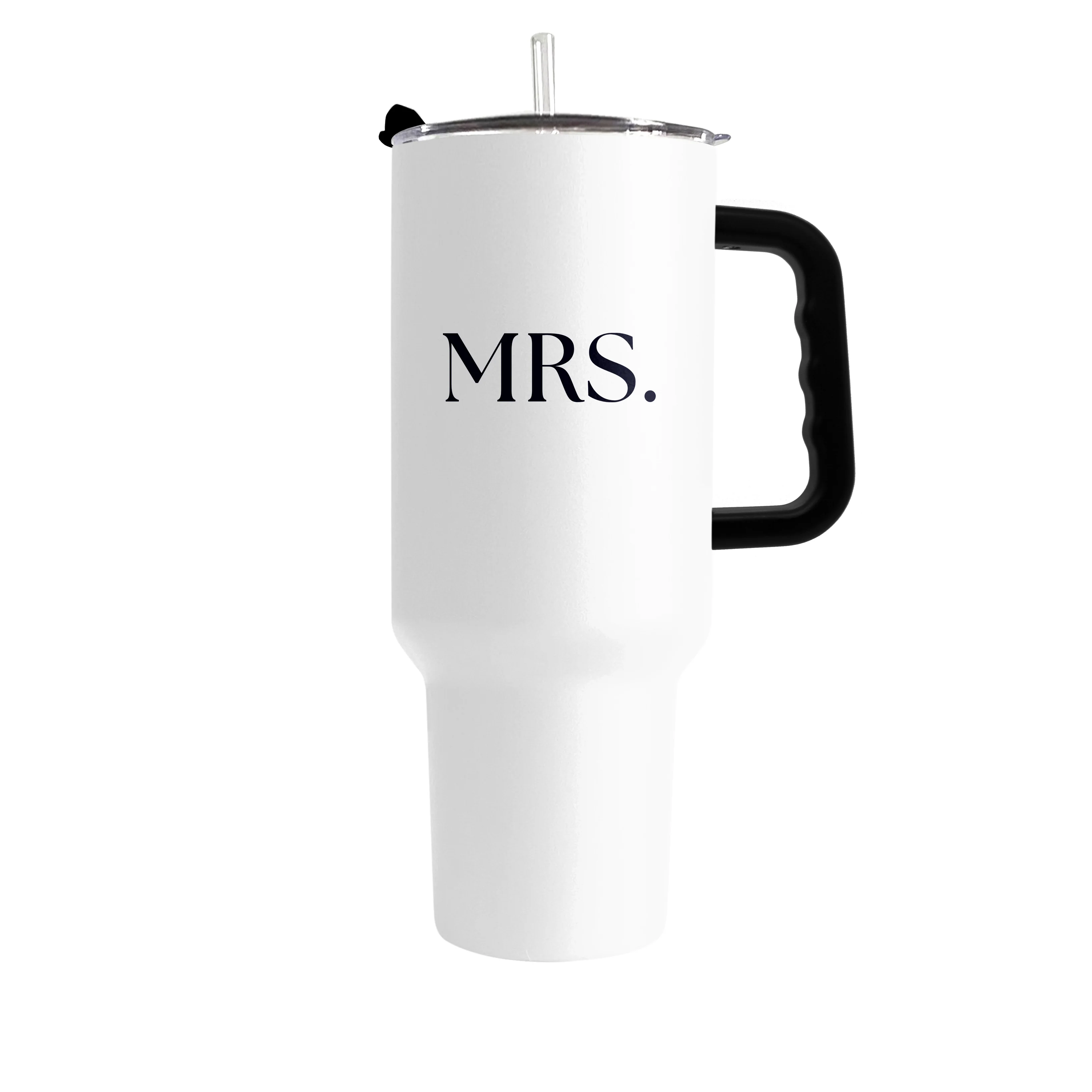 Wedding Collection Standard Font Mrs.40oz Powder Coat Tumbler - Image 2