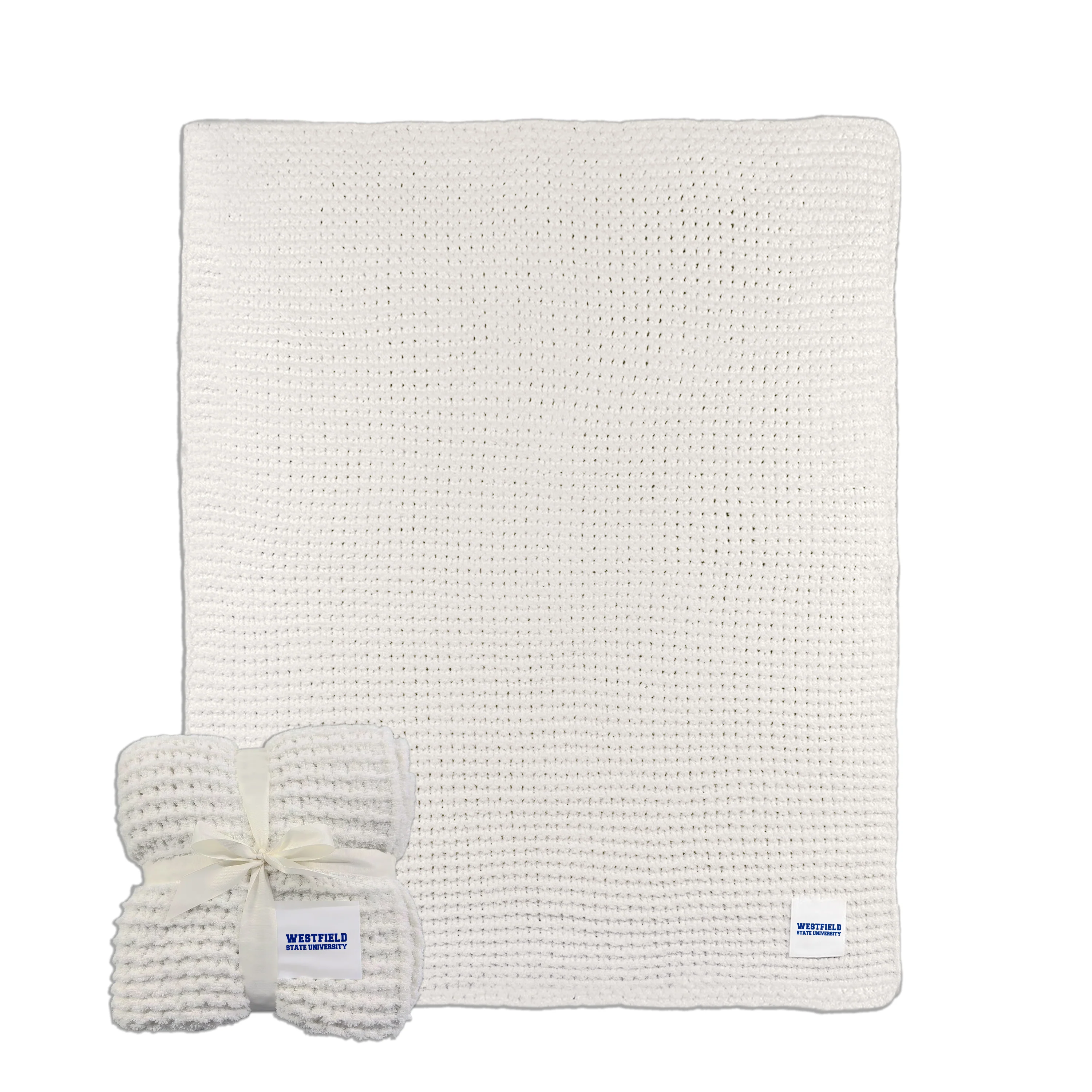 Westfield State University Cable Knit Throw 50x60