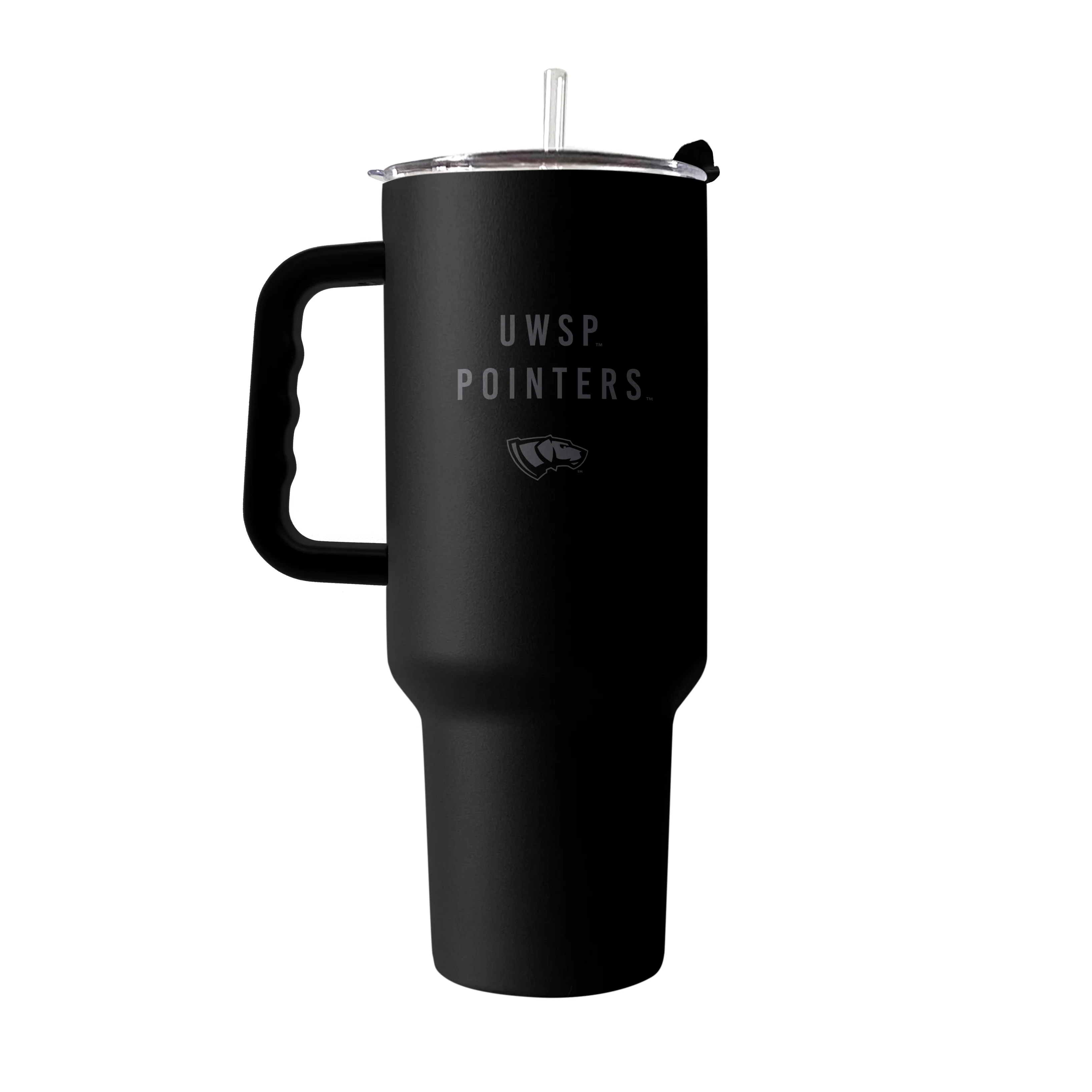 Wisconsin - Stevens Point 40oz Black Tonal Powder Coat Tumbler